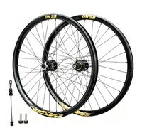 QUYCOIU Jeux De Roues Pour VTT Roues De 26/27,5/29" Moyeu 32H Blocage Rapide À L'avant 9×100Mm Fixation Boulons À L'arrière 10×135Mm Jantes En Aluminium DH/AM Descente/Tout-terrain(Black-b,27.5in)