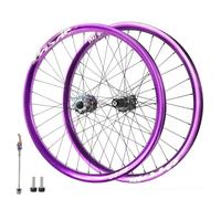 QUYCOIU Jeux De Roues Pour VTT Roues De 26/27,5/29" Moyeu 32H Blocage Rapide À L'avant 9×100Mm Fixation Boulons À L'arrière 10×135Mm Jantes En Aluminium DH/AM Descente/Tout-terrain(Purple-c,29in)
