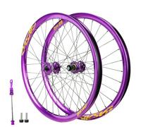 QUYCOIU Jeux De Roues Pour VTT Roues De 26/27,5/29" Moyeu 32H Blocage Rapide À L'avant 9×100Mm Fixation Boulons À L'arrière 10×135Mm Jantes En Aluminium DH/AM Descente/Tout-terrain(Purple-d,26in)