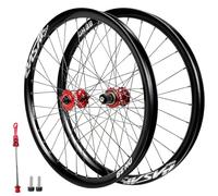 QUYCOIU Jeux De Roues Pour VTT Roues De 26/27,5/29" Moyeu 32H Blocage Rapide À L'avant 9×100Mm Fixation Boulons À L'arrière 10×135Mm Jantes En Aluminium DH/AM Descente/Tout-terrain(Black-e,26in)