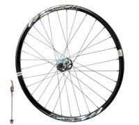 QUYCOIU Roue Avant De VTT 24/26/27,5/29" Moyeu À Démontage Rapide 9×100Mm 2 Roulements Frein À Disque Base En Acier 6 Griffes Et 3 Vitesses Jante En Alliage D'aluminium Roue De Vélo(Black,24in)