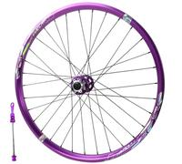 QUYCOIU Roue Avant De VTT 24/26/27,5/29" Moyeu À Démontage Rapide 9×100Mm 2 Roulements Frein À Disque Base En Acier 6 Griffes Et 3 Vitesses Jante En Alliage D'aluminium Roue De Vélo(Black-c,27.5in)