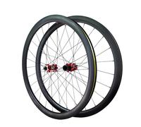 QUYCOIU Roues À Jantes Larges Fibre Carbone 700C Frein À Disque 38Mm/50Mm Axe Traversant 100/142Mm Base HG/MS/XDR Tower Pour 7-12 Vitesses Paire Roues Tout-terrain(Red-50MM,Tower-ms)