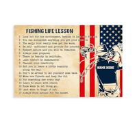 QUYHGAG Poster sur toile avec leçons de vie de la pêche à la ligne - Décoration murale pour salon, chambre à coucher - 60 x 90 cm