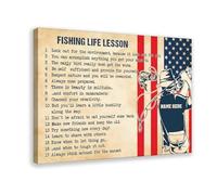 QUYHGAG Poster sur toile avec leçons de vie de la pêche à la ligne - Décoration murale pour salon, chambre à coucher - 20 x 30 cm