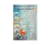 QUYHGAG Poster sur toile « In Memory of My Husband » - Décoration de chambre à coucher, bureau, chambre - Cadeau - 30 x 45 cm