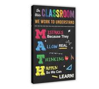 QUYHGAG Poster sur toile pour enseignant de mathématiques - Décoration de chambre à coucher, bureau, chambre - Cadeau - 20 x 30 cm