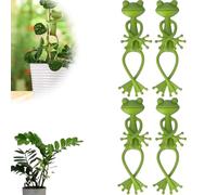 QuyiFa 2025 New Frog Plant Stand,Green Frog Plant Supports,Cute Frog Flower Pot Hugger Plant Climbing Fixture Clips,Multipurpose Frog Planter Decor Plant Vine Traction for Garden Pot (4PCS)