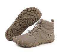 QuyiFa Bottes de randonnée Pieds Nus d'hiver pour Hommes et Femmes, Bottes de Neige Chaudes, Semelles intérieures minimalistes sans Chute, Unisexes (D Brun,37)