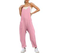 QuyiFa Combinaison de grossesse, combinaison surdimensionnée - maternité et post-partum, combinaisons à jambes larges. (rose clair,M)