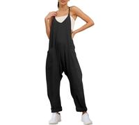 QuyiFa Combinaison de grossesse, combinaison surdimensionnée - maternité et post-partum, combinaisons à jambes larges. (noir,XXL)