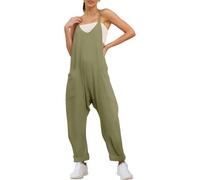 QuyiFa Combinaison de grossesse, combinaison surdimensionnée - maternité et post-partum, combinaisons à jambes larges. (Vert armée,M)