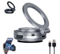 QuyiFa Magnetic Sucker Phone Holder 360° Mount,Electric Vacuum Magnetic Car Phone Mount 360° Rotating Magnetic Phone Holder,Phone Holder for Cars Magnet,Suction Phone Holder (B)