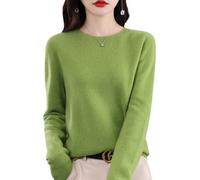 QuyiFa Pulls en Cachemire pour Femmes, Pulls en Cachemire pour Femmes, Pull en Laine mérinos pour Femmes, Pull en Tricot léger (Vert,TTG)