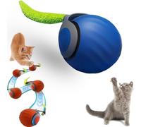 QuyiFa Speedy Tail 2.0 Cat Power Ball, Jouet interactif pour Chat d'intérieur, Balle Jouet Intelligente Rechargeable par USB pour Chat, réglage à Deux Vitesses, (Bleu)