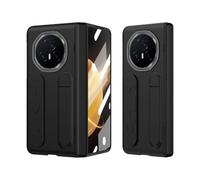 QUYISHAN Compatible avec Honor Magic V3, coque de protection intégrale d'écran intégrée avec béquille + dragonne, coque résistante aux chocs, noir