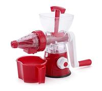 Quystetes 1 presse-agrumes manuel en silicone à manivelle pour un rangement facile - Rouge