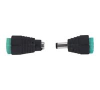 Quystetes 2 Pcs 5.5 x 2.1mm Male+ Connecteur Jack DC EU Prise pour Camera de securite CCTV