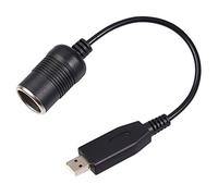 Quystetes Adaptateur de Convertisseur de ContrôLeur Filaire Port USB vers Prise Allume-Cigare 12V Câble d'alimentation pour Batterie Externe