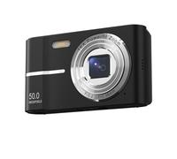 Quystetes Appareil photo numérique rétro 4K HD de 2,4 pouces - Mini caméra CMOS portable 50 MP - Zoom 16x - Enregistreur vidéo facile à utiliser - Noir