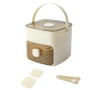 Quystetes Bac à Glaçons avec Couvercle pour Congélateur avec 2 Plateaux Moule à Glaçons Carrés Petits à Libération Facile pour Whisky A