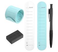 Quystetes Bloc-notes portable, bracelet mémo en silicone avec règle, rappel d'infirmière, bloc-notes effaçable avec stylo et gomme B