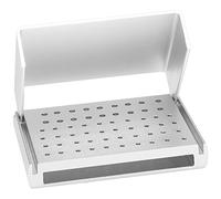 Quystetes Boîte de désinfection à 58 trous en alliage d'aluminium pour fraises dentaires haute et basse vitesse Mobile Boîte de broyage Support de fraise-B