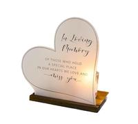 Quystetes Bougie commémorative en acrylique et bois avec inscription « Loving Memory » pour mariage