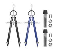 Quystetes Boussole professionnelle avec serrure, boussole pour géométrie, boussole à arc à ressort de 15,2 cm, boussole de précision mathématiques, boussole à dessin, boussole de dessin (lot de 2)