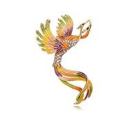 Quystetes Broches en émail en forme de phœnix en forme d'oiseau pour femmes et - Broche de bureau - Cadeau A, Alliage