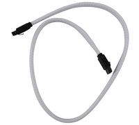 Quystetes Câble de données SATA3 7 broches 3.0 III 50 cm 6 Go/s SSD HDD avec gaine en nylon Version Premium (Blanc)