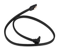 Quystetes Câble de données SATA3 7 broches 3.0 III à angle droit 6 Go/s pour disque dur SSD avec gaine en nylon Noir 50 cm
