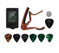 Quystetes Capodastre accordeur pour ukulélé, violon, guitare électrique, basse, acoustique avec médiators et support de médiators Accessoires de guitare