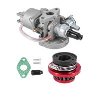Quystetes Carburateur + filtre à air rouge + pile pour moteur 2 temps 47 cc 49 cc pièces de moteur mini moto enfants ATV Quad Dirt Pocket Bike Minimoto