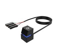 Quystetes Commutateur de bureau coloré LED lumières PC carte mère externe démarrage marche/arrêt bouton rallonge câble pour bureau A