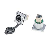 Quystetes Connecteur RJ45 blindé étanche avec bouton-poussoir RJ45 Support portable Affichage LED Signal Plug Socket, Installation facile A