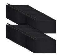 Quystetes de Maquillage en Toile avec Fermeture à Glissière, Pochette de Sac Cosmétique en Toile de Bricolage Vierge, Paquet de 80 avec Fermeture à Glissière, Noir