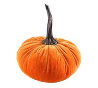 Quystetes Grandes citrouilles en velours pour décoration, récolte artificielle, faites à la main, pour l'automne, Halloween, Thanksgiving, décoration d'intérieur (orange)