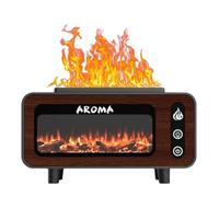 Quystetes Humidificateurs Flame Essential Diffuseur 7 Flame Color Aroma Diffuseur Auto sans Eau pour Chambre à Coucher, Gymnase de Yoga A