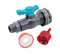 Quystetes Kit de de pluie avec scie cloche en PVC pour cloison et à boisseau sphérique et joint mâle de jardin 1,9 cm