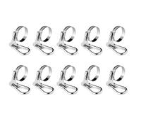 Quystetes Lot de 10 anneaux de mât de drapeau avec mousqueton de serrage pour véhicule, bateau, jardin, diamètre réglable de 18 à 32 mm