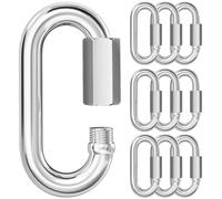 Quystetes Lot de 10 connecteurs de chaîne à maillons rapides M6 de 5,8 cm, mousqueton en acier inoxydable 304, petits mousquetons de verrouillage