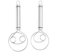 Quystetes Lot de 2 fouets à pâte danois en acier inoxydable de qualité supérieure, grand mélangeur manuel pour pain, pâtisserie, pizza