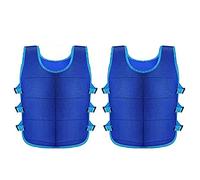 Quystetes Lot de 2 gilets rafraîchissants bleus avec 48 poches de glace réglables pour homme et femme pour le travail, la course à pied, la pêche, le cyclisme