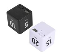 Quystetes Lot de 2 minuteurs de cuisine à capteur cube pour la gestion et le compte à rebours 1-3-5-10, 15-20-30-60 minutes