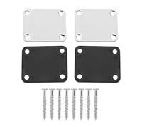 Quystetes Lot de 2 plaques de manche en métal avec tapis en plastique pour guitare électrique Stratocaster Tele, chromé