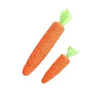 Quystetes Lot de 2 pour chat - Jouet sonore en forme de carotte - Bâton de dentition amusant - Anti-morsure - Fournitures pour animaux domestiques - Corde en papier