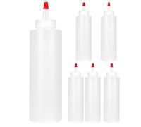 Quystetes Lot de 6 bouteilles à condiments à presser pour sauces - 473,6 g - Récipients parfaits pour ketchup, barbecue, sauces, sirop