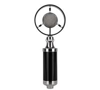Quystetes Microphone professionnel à condensateur filaire vintage pour studio d'enregistrement en direct Noir Facile à installer et à utiliser
