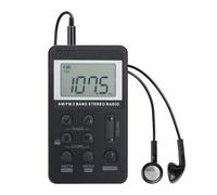 Quystetes Mini récepteur radio numérique portable avec écran LCD et batterie rechargeable